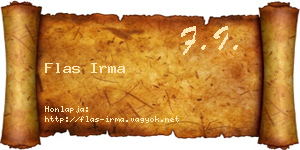 Flas Irma névjegykártya